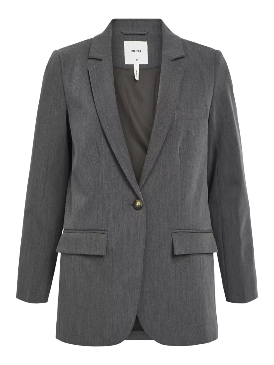 OBJECT-OBJSIGRID L/S BLAZER NOOS-23035737-Medium Grey-GRIJS MELEE