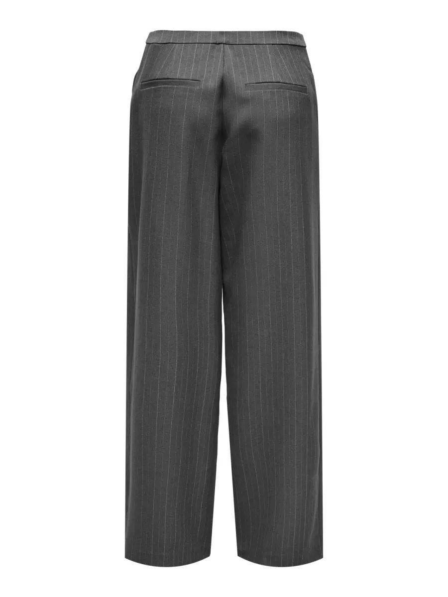 ONLY-ONLAGGIE LIFE MW PINSTRIPE WIDE PAN-15353556-Dark Grey Melange-GRIJS MELEE