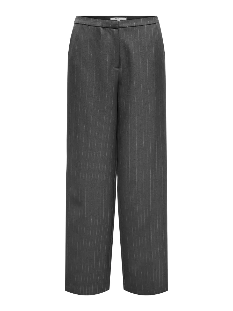 ONLY-ONLAGGIE LIFE MW PINSTRIPE WIDE PAN-15353556-Dark Grey Melange-GRIJS MELEE