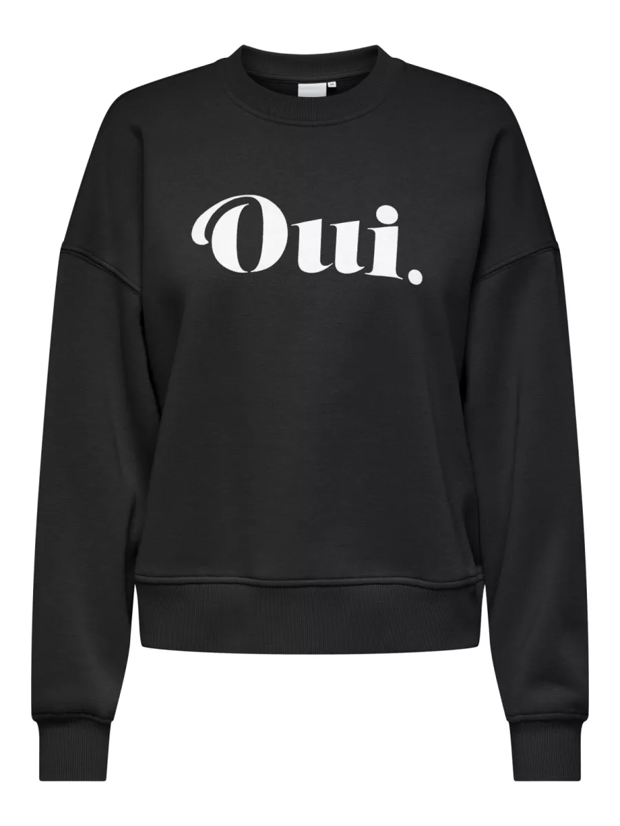 ONLY-ONLBEST L/S PRINT CREW NECK SWT-15357681-Black-BLACK