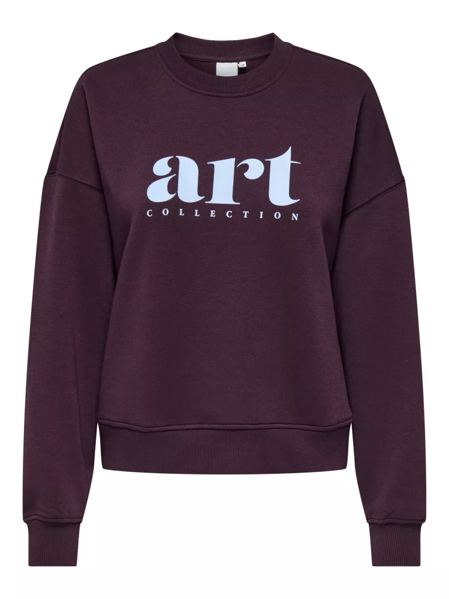 ONLY-ONLBEST L/S PRINT CREW NECK SWT-15357681-Winetasting-BORDEAUX