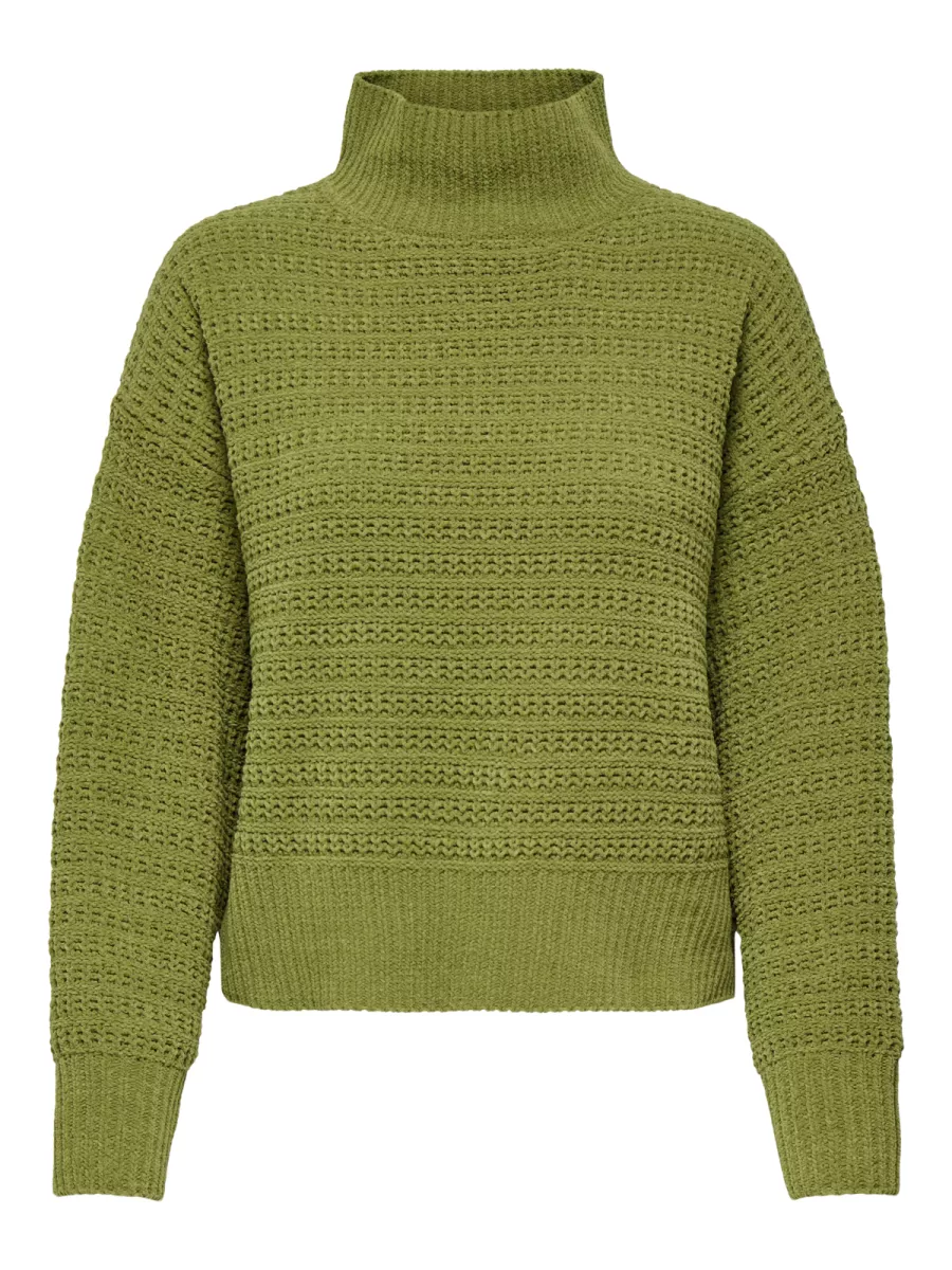 ONLY-ONLGLOBE LS HIGHNECK BF KNT-15358582-Peat Moss-MOSGROEN