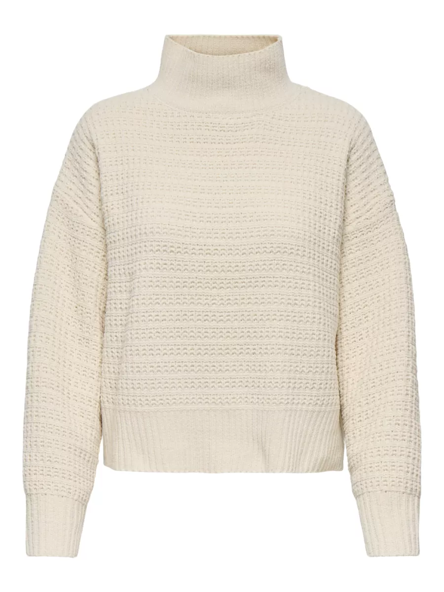 ONLY-ONLGLOBE LS HIGHNECK BF KNT-15358582-Whitecap Grey-LICHT-/PAREL GRIJS
