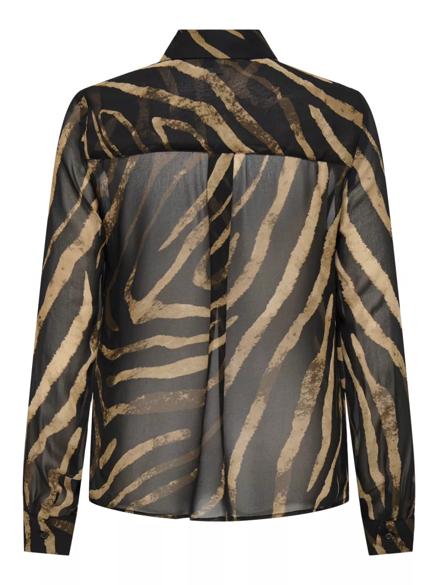 ONLY-ONLKEANA LIFE LS LOOSE SHIRT WVN-15359791-Black Faded Zebra-BLACK