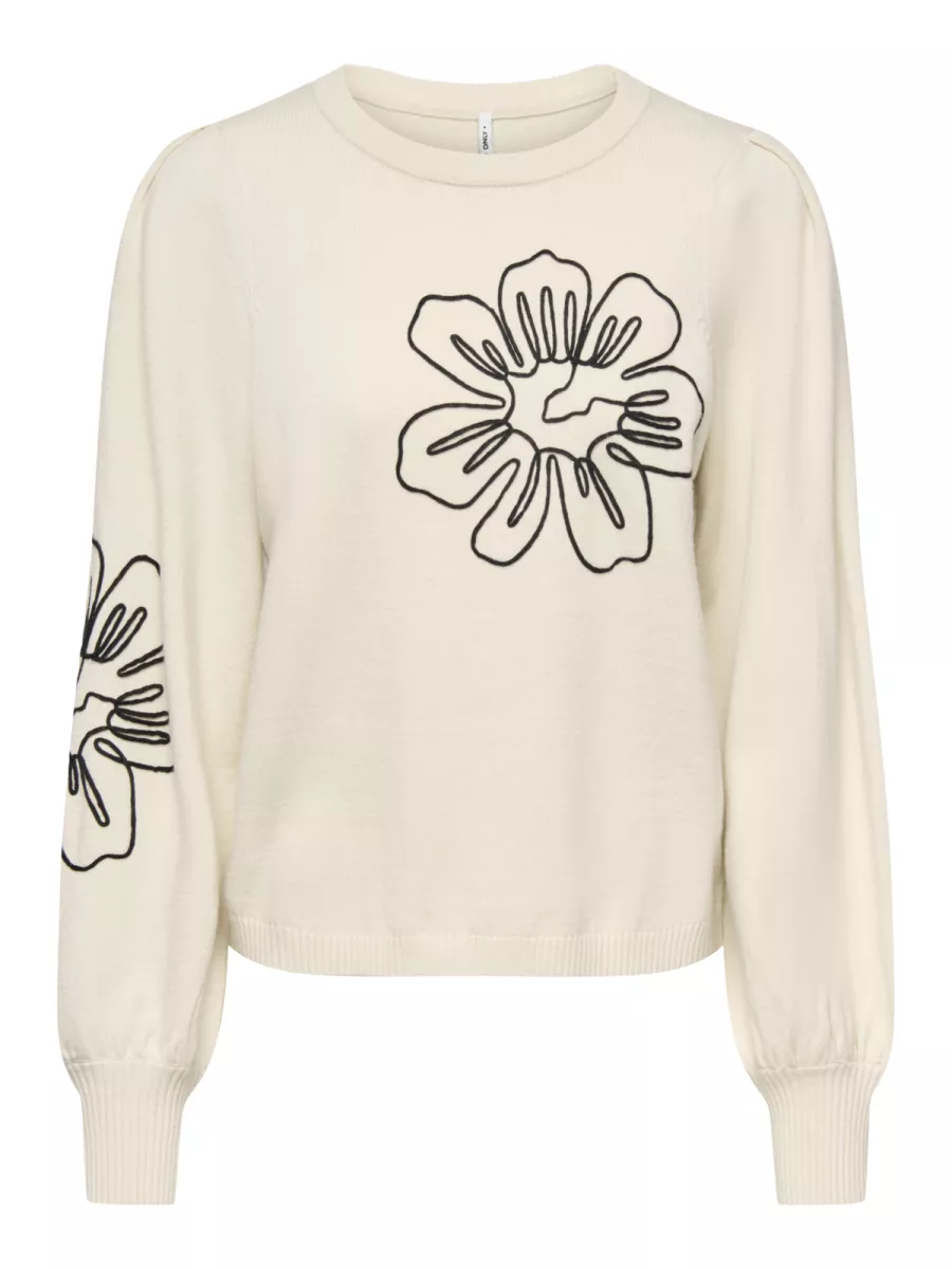 ONLY-ONLMAGNOLIA LS DETAIL PULLOVER KNT-15367757-Whitecap Gray-GRIJS MELEE