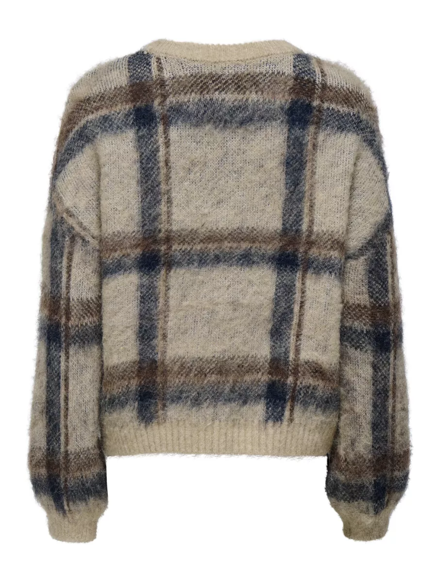 ONLY-ONLMARION LIFE LS O-NECK KNT-15361354-Humus-BRUIN