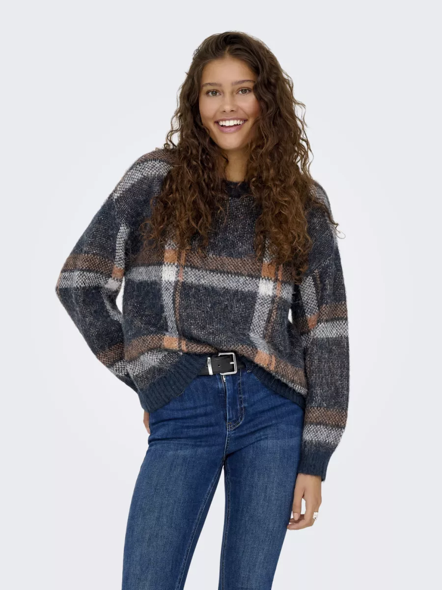 ONLY-ONLMARION LIFE LS O-NECK KNT-15361354-Night Sky-NAVY