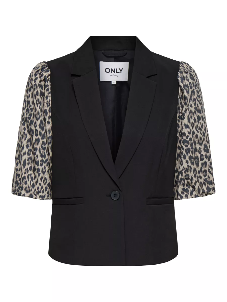 ONLY-ONLMELLIE LIFE S/S MIX BLAZER TLR C-15363405-Black-ZWART