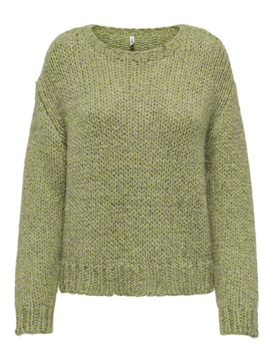 ONLY-ONLMILLE LS O-NECK KNT-15358518-Peat Moss-GROEN
