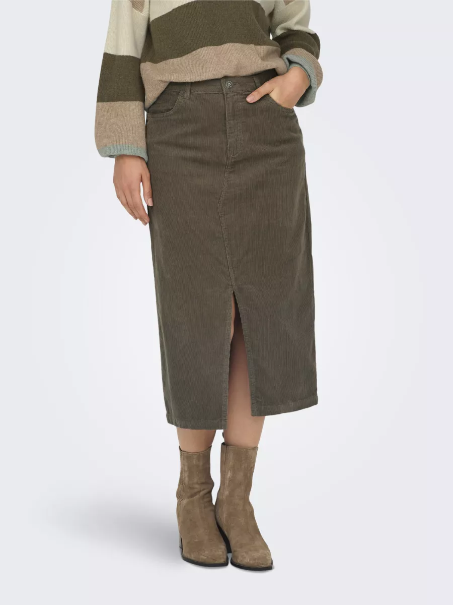 ONLY-ONLMOXIE HW LONG SLIT CORD SKIRT CC-15325088-Coffee Quartz-CAFE