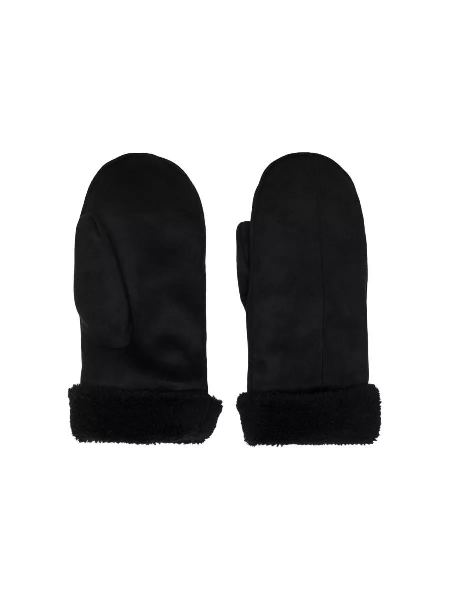 ONLY-ONLNICKI FAUX SUEDE MITTENS ACC-15343621-Black-BLACK