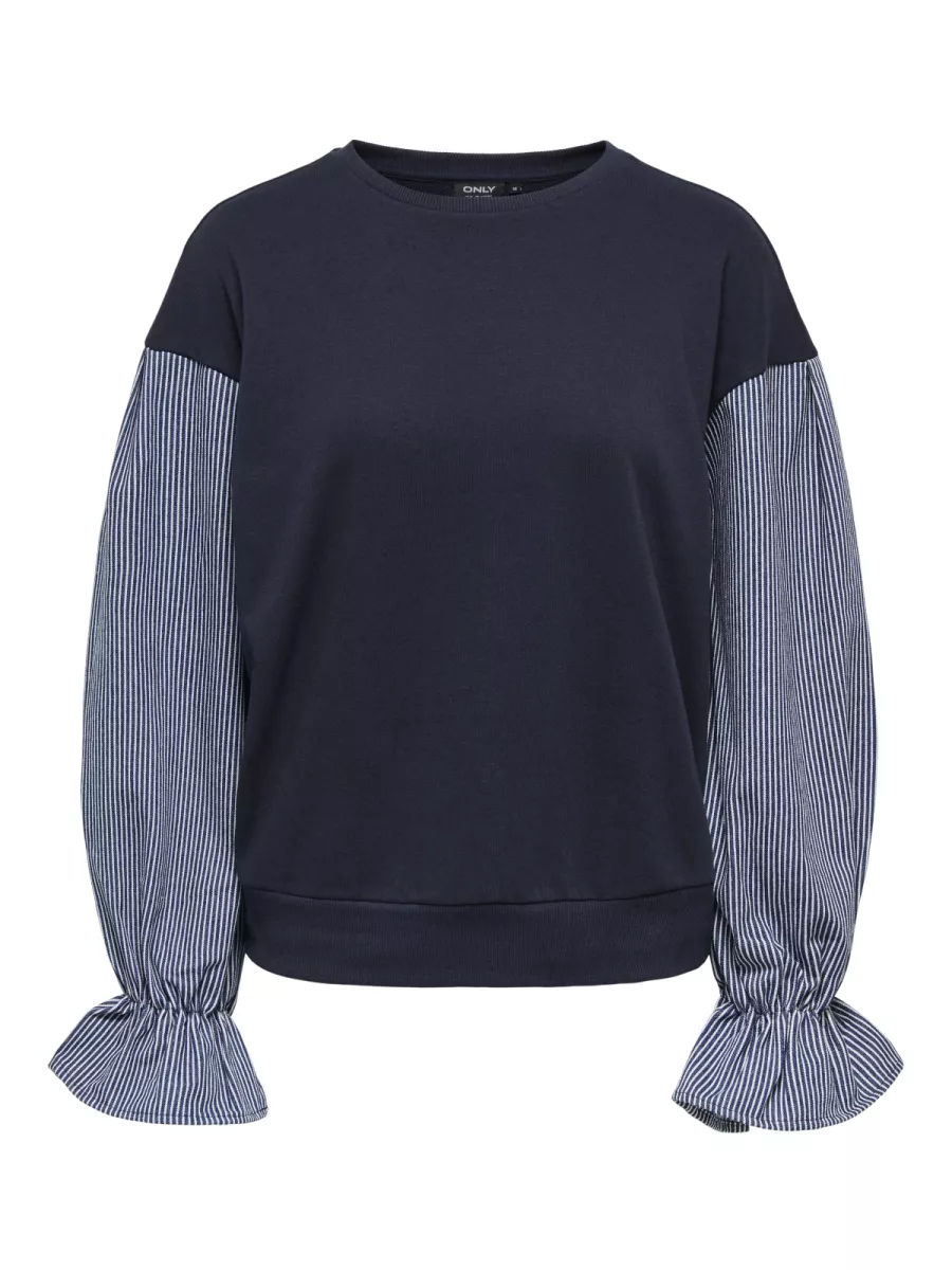 ONLY-ONLNINA L/S O-NECK MIX CS SWEAT-15374740-Night Sky-NAVY