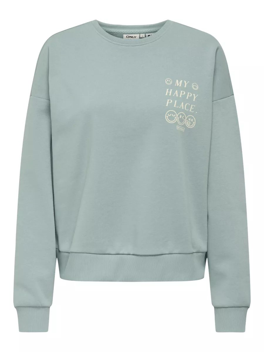 ONLY-ONLSMILEY L/S O-NECK BOX SWT-15335002-Arona-BLAUW