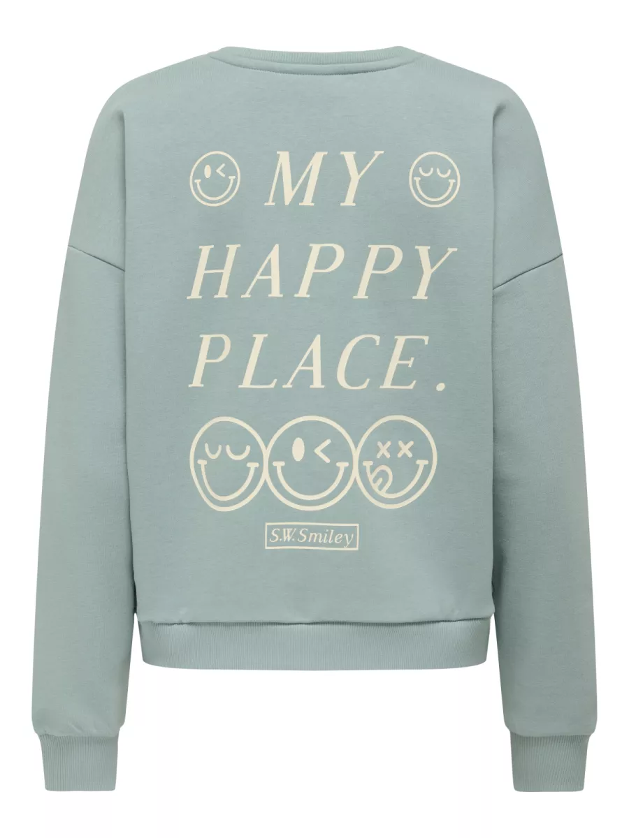 ONLY-ONLSMILEY L/S O-NECK BOX SWT-15335002-Arona-BLAUW
