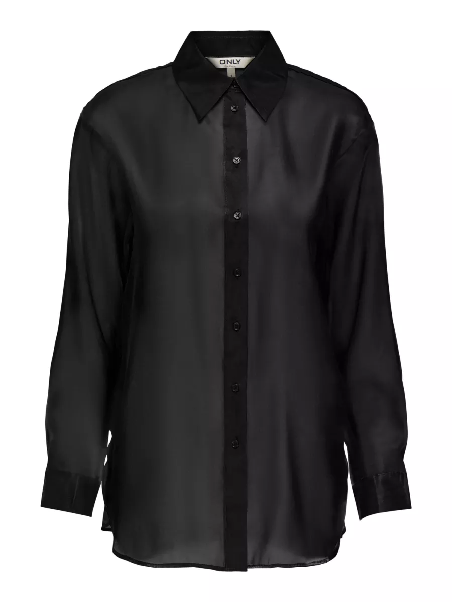 ONLY-ONLSTELLA LIFE LS LOOSE SHIRT WVN-15358407-Black-BLACK