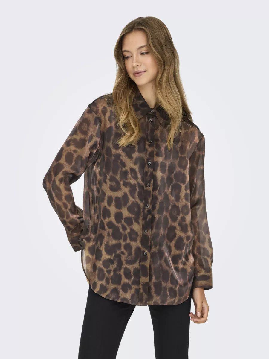 ONLY-ONLSTELLA LIFE LS LOOSE SHIRT WVN-15358407-Chocolate Torte-CHOCOLADE