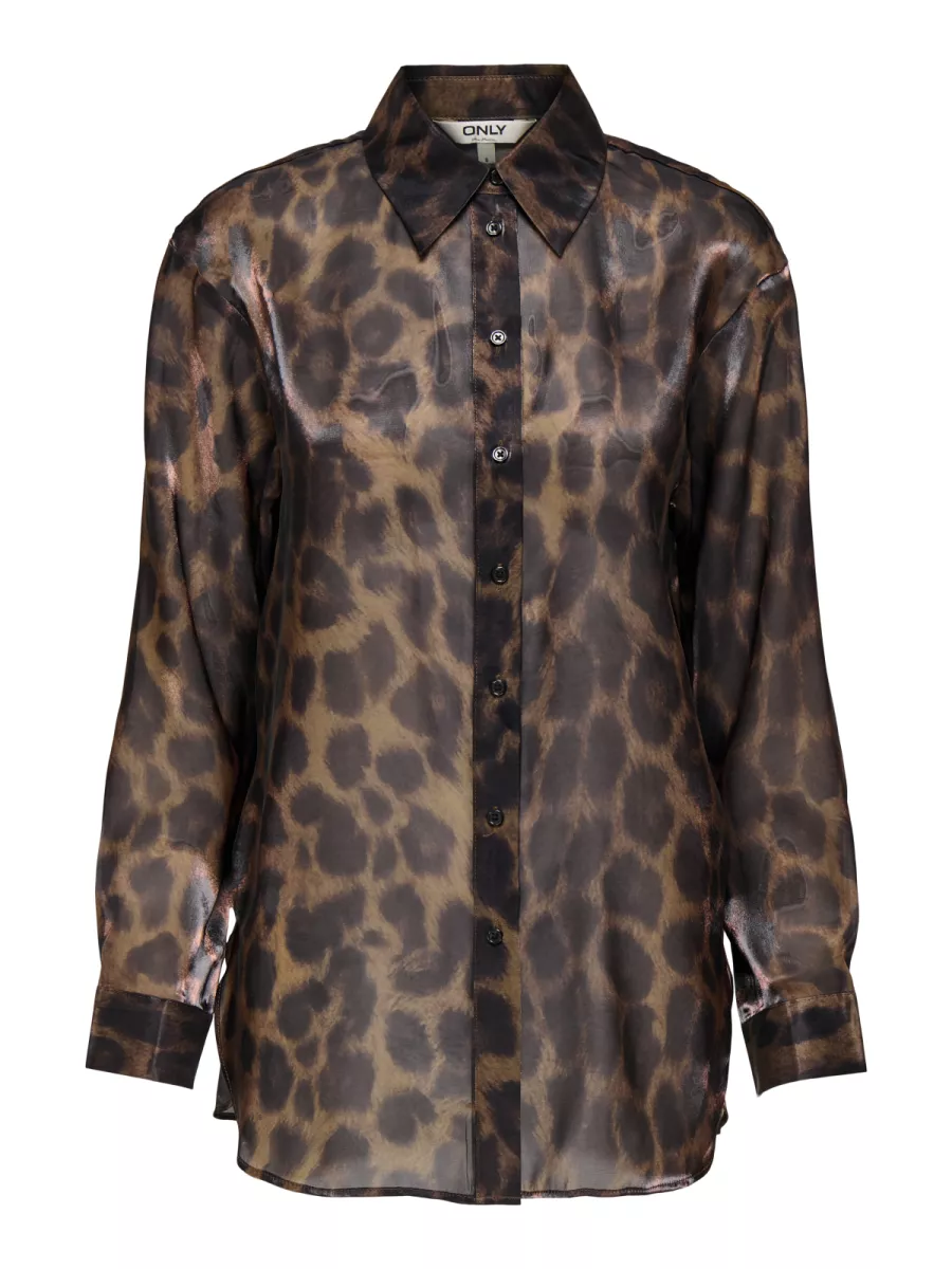 ONLY-ONLSTELLA LIFE LS LOOSE SHIRT WVN-15358407-Chocolate Torte-CHOCOLADE