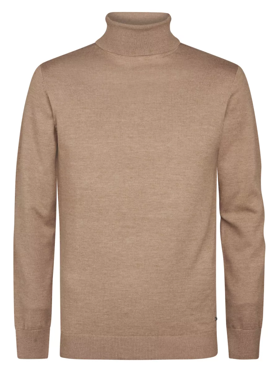 PETROL INDUSTRIES-Men Knitwear Collar Basic-M-ROS-KWC260-7140 Oak-LICHT BRUIN