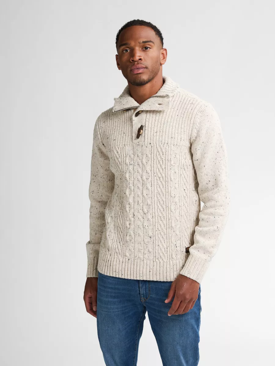 PETROL INDUSTRIES-Men Knitwear Collar-M-3050-KWC211-0009 Antique white-WIT