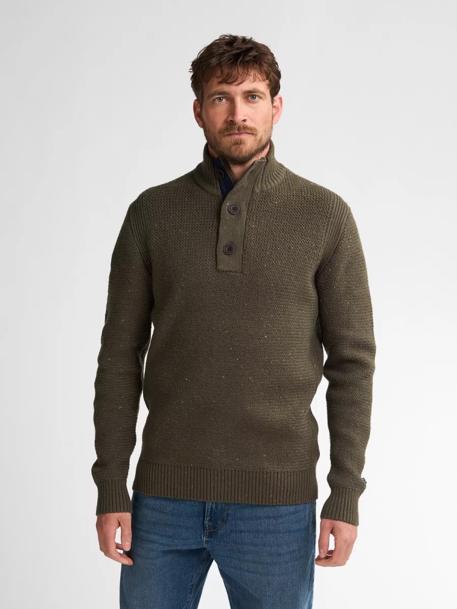 PETROL INDUSTRIES-Men Knitwear Collar-M-3050-KWC226-6088 Army green-LEGERGROEN