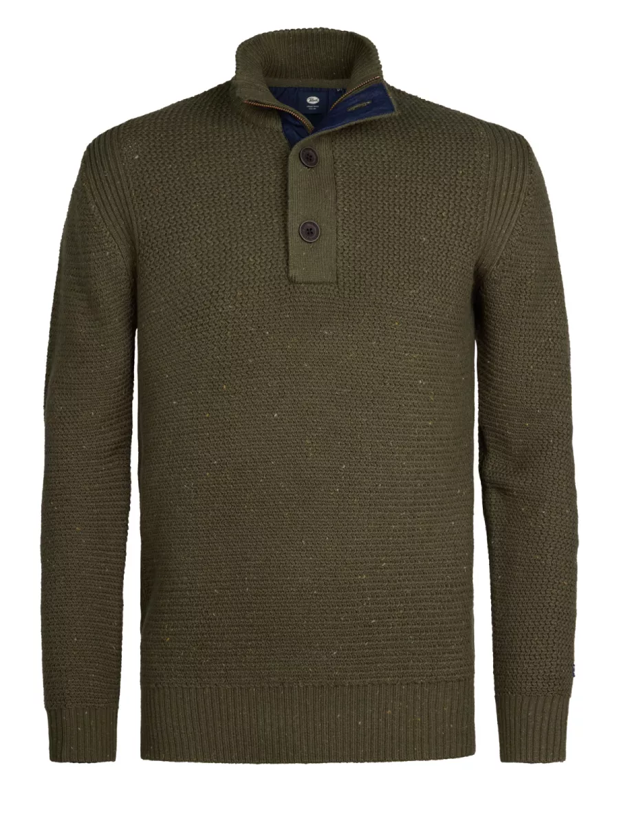 PETROL INDUSTRIES-Men Knitwear Collar-M-3050-KWC226-6088 Army green-LEGERGROEN