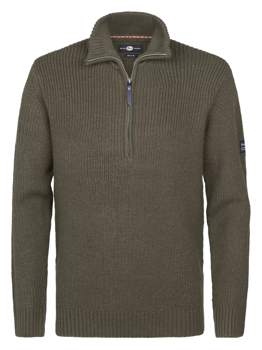 PETROL INDUSTRIES-Men Knitwear Collar-M-3050-KWC262-6088 Army green-LEGERGROEN