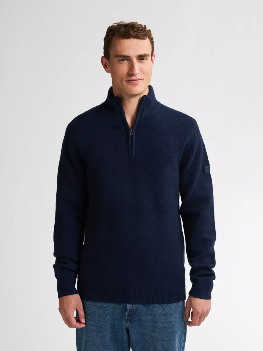 PETROL INDUSTRIES-Men Knitwear Collar-M-3050-KWC290-5090 Deep capri-BLAUW