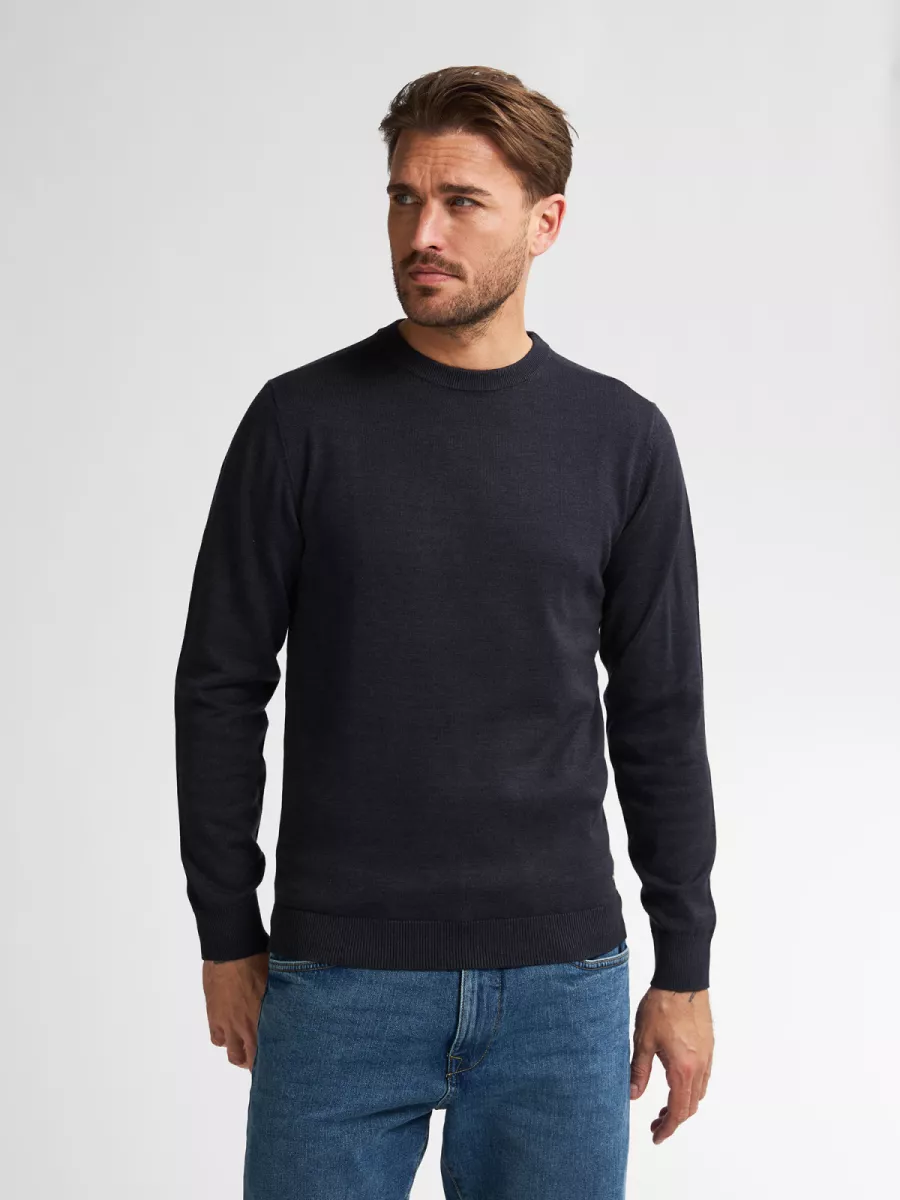 PETROL INDUSTRIES-Men Knitwear Round Neck Basic-M-ROS-KWR201-5120 Sky captain-NAVY