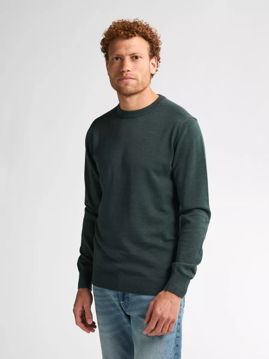 PETROL INDUSTRIES-Men Knitwear Round Neck Basic-M-ROS-KWR201-6089 Bottle-FLESSENGROEN