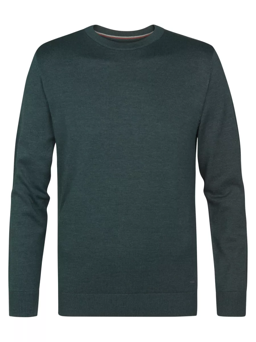 PETROL INDUSTRIES-Men Knitwear Round Neck Basic-M-ROS-KWR201-6089 Bottle-FLESSENGROEN