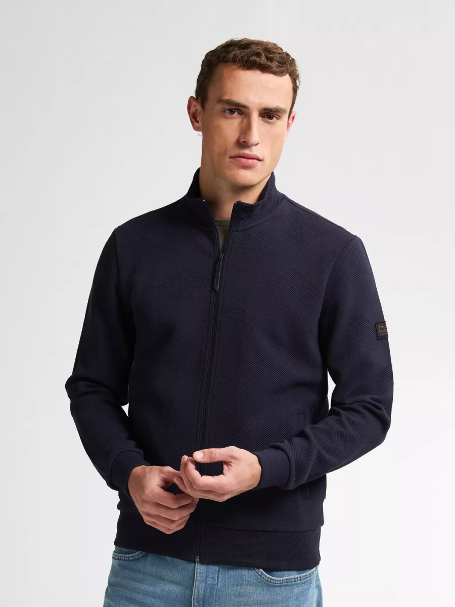 PETROL INDUSTRIES-Men Sweater Collar Zip-M-3050-SWC315-5092 Royal navy-NAVY