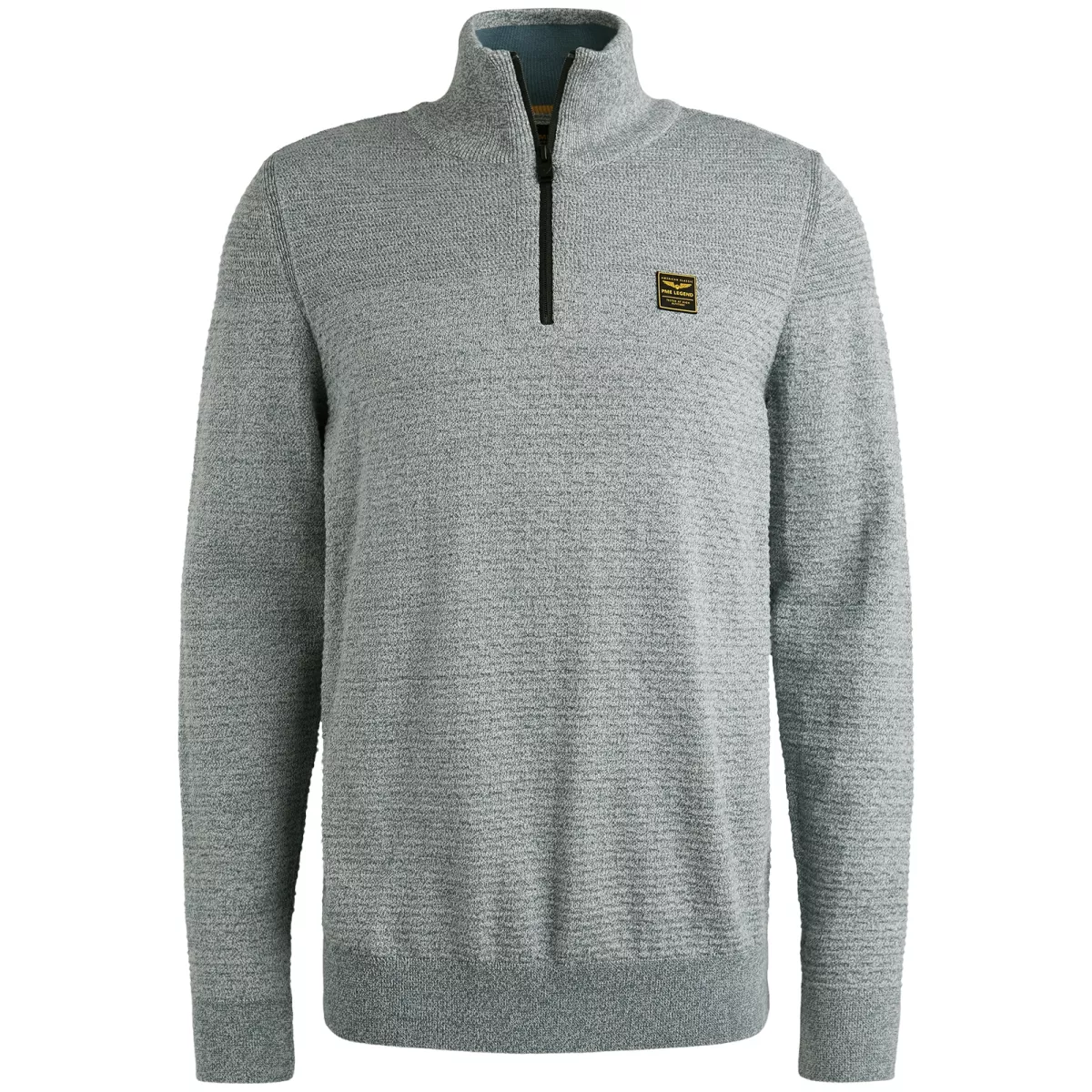 PME LEGEND-Half zip collar cotton mouline (organic)-PKW2510301-5281 Salute-BLUE
