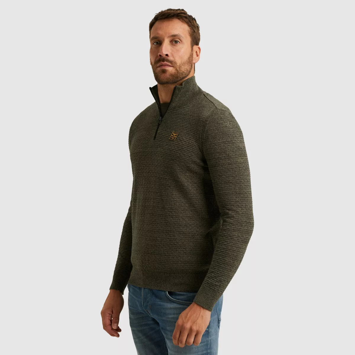 pme-legend-half-zip-collar-cotton-mouline-organic-pkw2510301-6389-dusky-green-groen-2 PME LEGEND-Half zip collar cotton mouline (organic)-PKW2510301-6389 Dusky green-GROEN