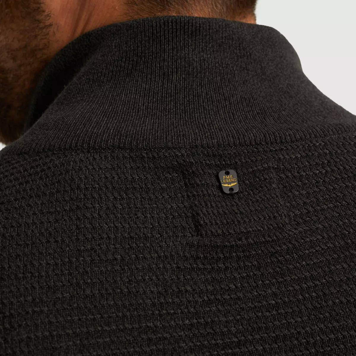 pme-legend-half-zip-collar-cotton-mouline-organic-pkw2510301-999-black-zwart-5 PME LEGEND-Half zip collar cotton mouline (organic)-PKW2510301-999 Black-ZWART
