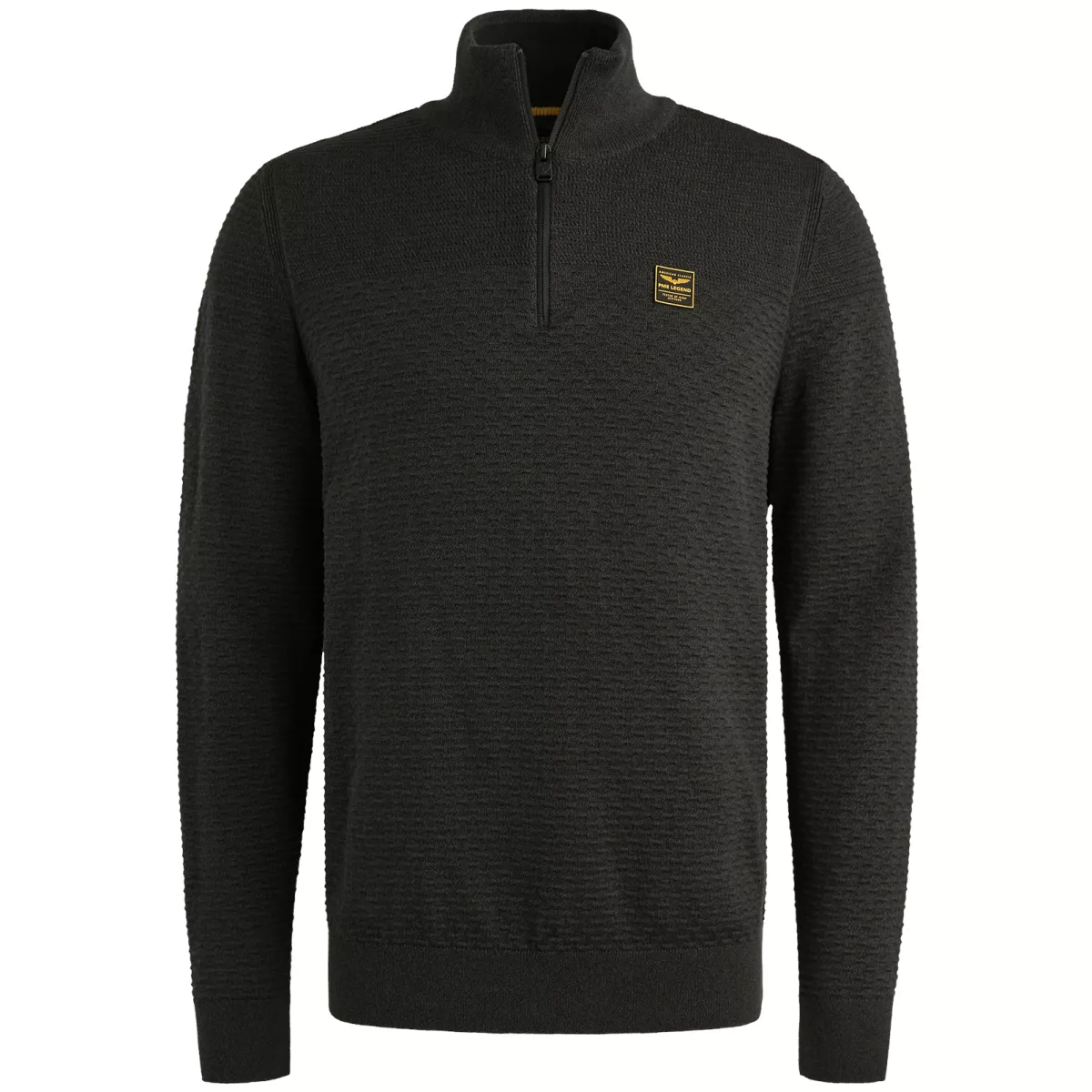 PME LEGEND-Half zip collar cotton mouline (organic)-PKW2510301-999 Black-ZWART