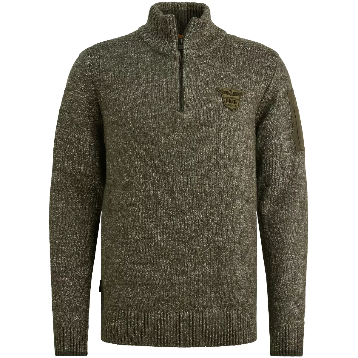 PME LEGEND-Half zip collar soft blend-PKW2510314-940 Mid grey melee-GRIJS