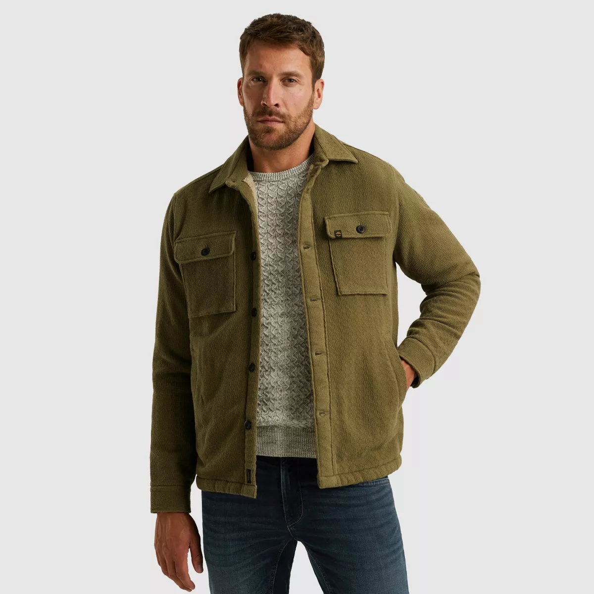 PME LEGEND-LONG SLEEVE SHIRT Bold Waffle with-PSI2510214-6389-GROEN