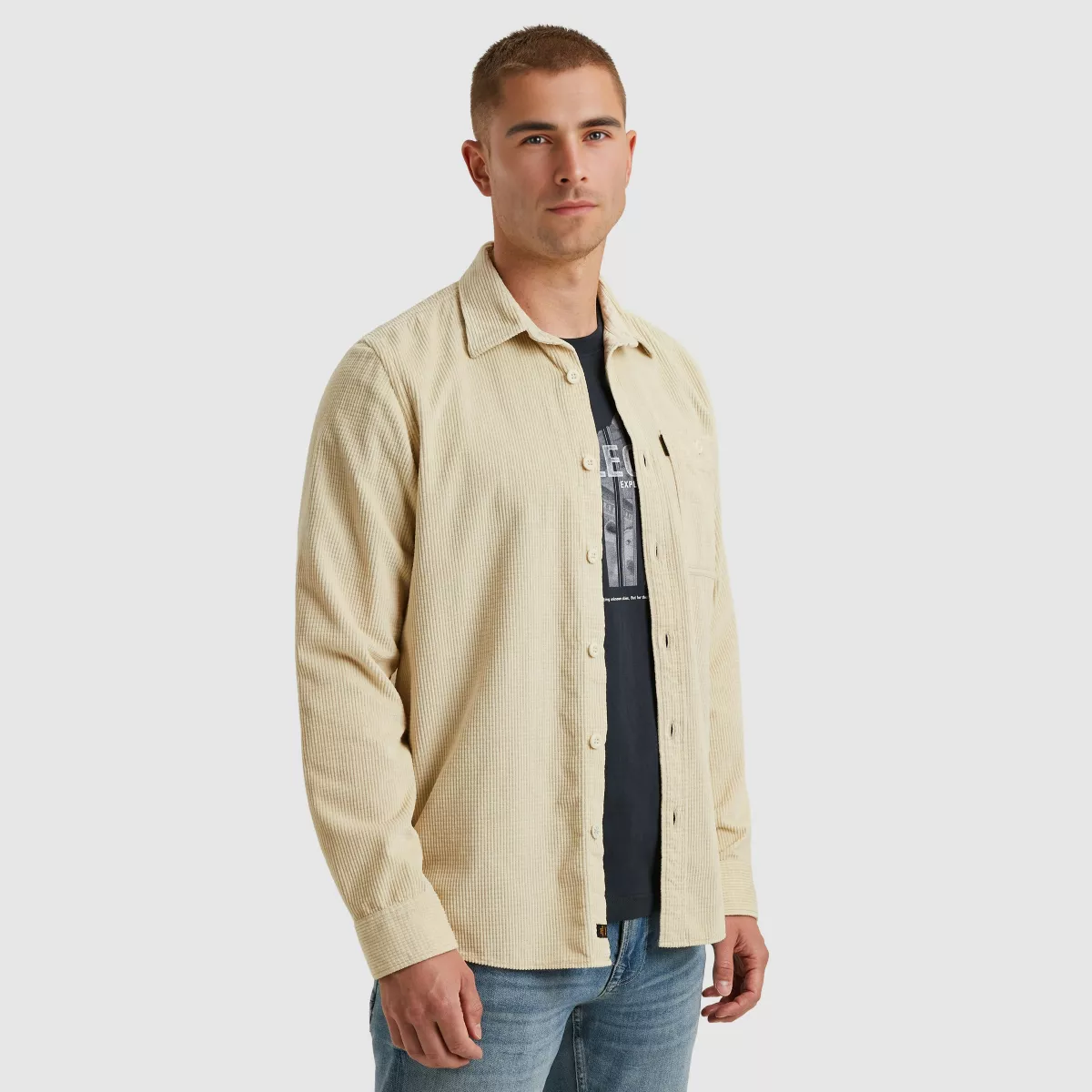 PME LEGEND-LONG SLEEVE SHIRT Dobby Cord-PSI2510206-7013 Bone white-BEIGE