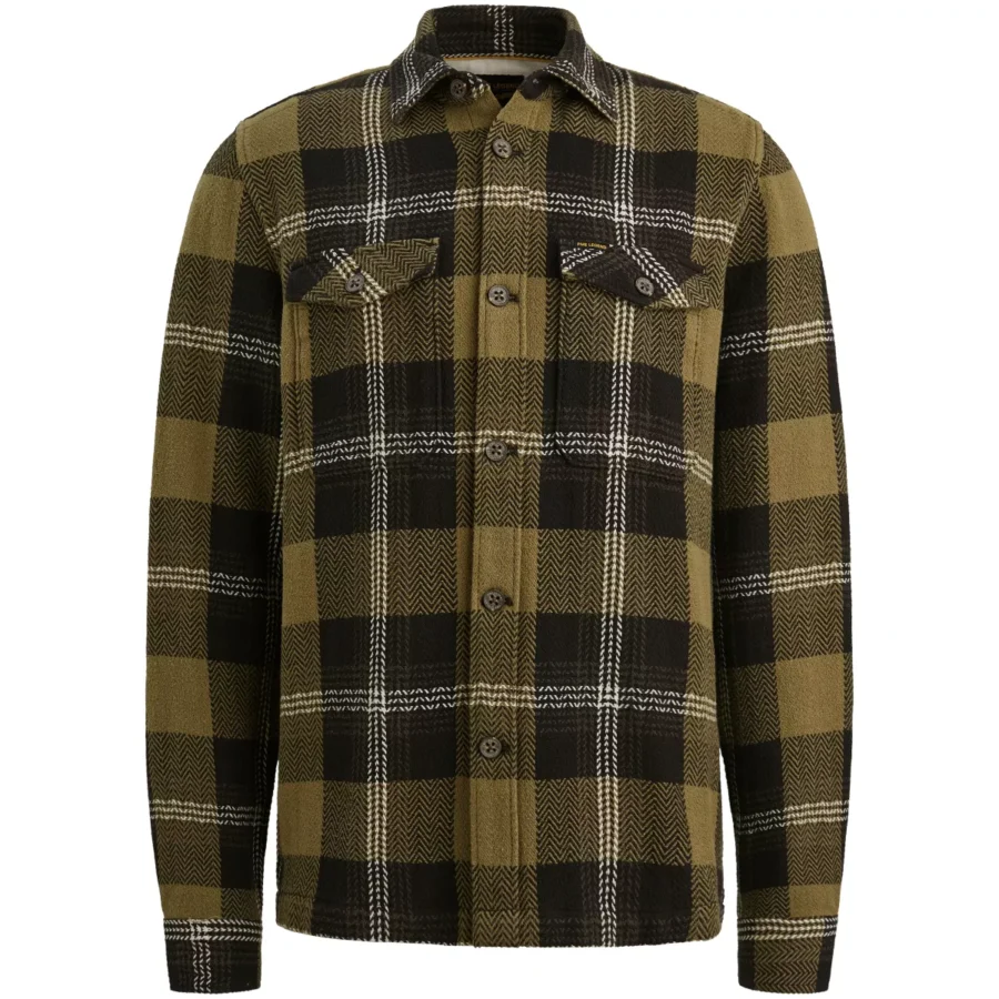 PME LEGEND-LONG SLEEVE SHIRT yarn dye check-PSI2510216-6389 Dusky green-GROEN