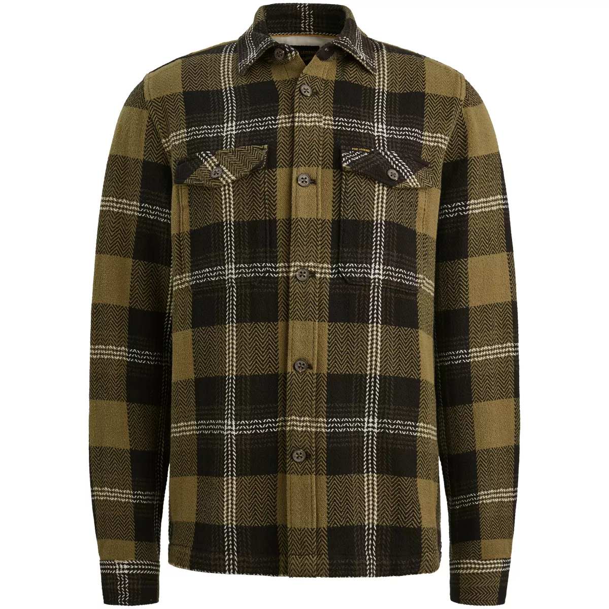 PME LEGEND-LONG SLEEVE SHIRT yarn dye check-PSI2510216-6389 Dusky green-GROEN