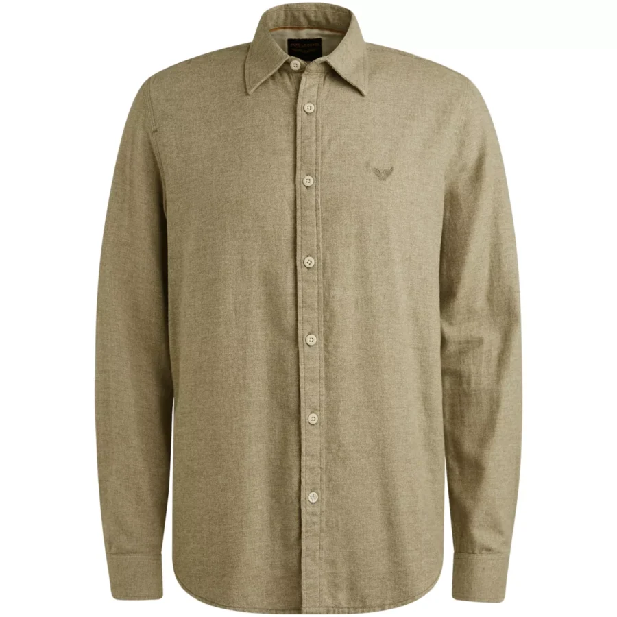 PME LEGEND-LONG SLEEVE SHIRT YarnDyed Grindle-PSI2510202-6389 Dusky green-GROEN