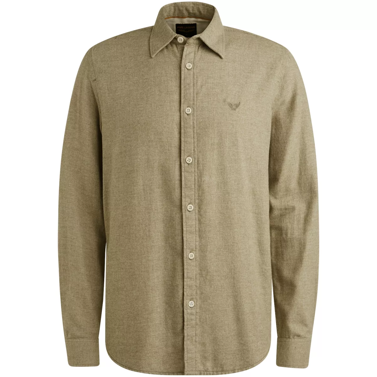 PME LEGEND-LONG SLEEVE SHIRT YarnDyed Grindle-PSI2510202-6389 Dusky green-GROEN