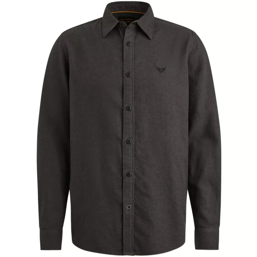 PME LEGEND-LONG SLEEVE SHIRT YarnDyed Grindle-PSI2510202-9067 Jet black-ZWART
