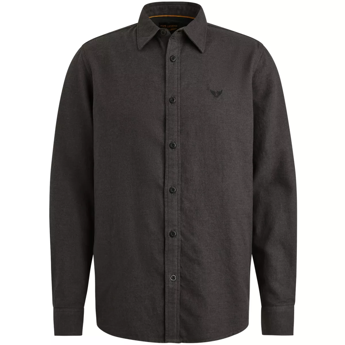 PME LEGEND-LONG SLEEVE SHIRT YarnDyed Grindle-PSI2510202-9067 Jet black-ZWART