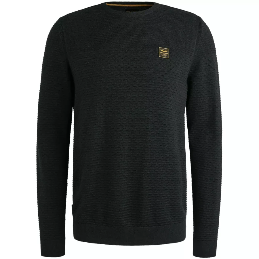 PME LEGEND-R-neck cotton mouline-PKW2510300-5281 Salute-BLUE