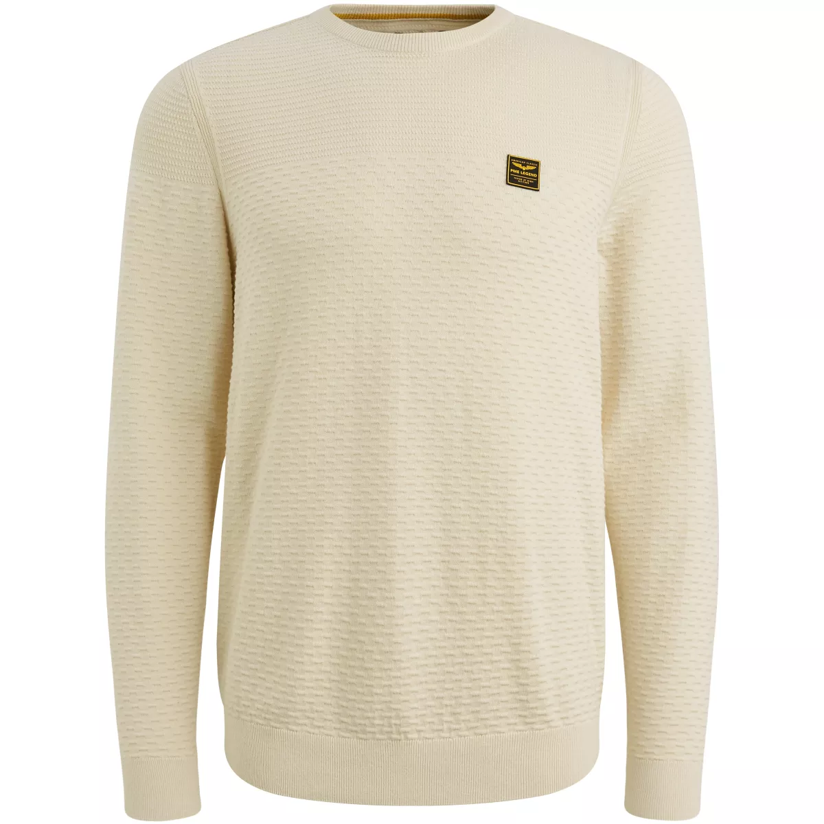 PME LEGEND-R-neck cotton mouline-PKW2510300-7013 Bone white-WIT