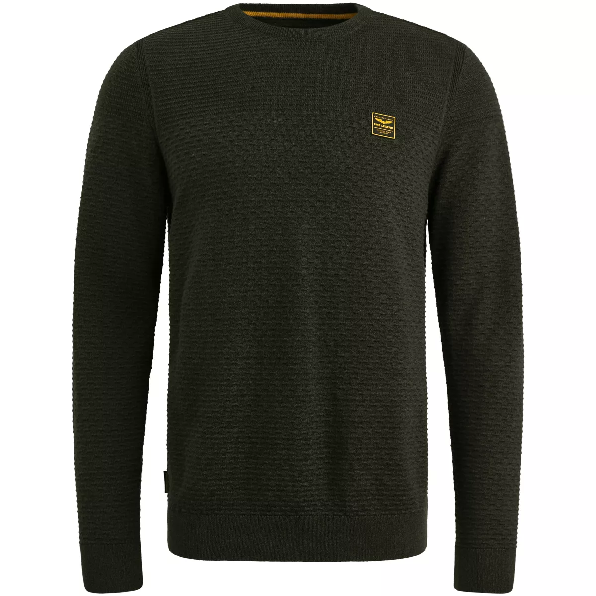 PME LEGEND-R-neck cotton mouline-PKW2510300-999 Black-ZWART