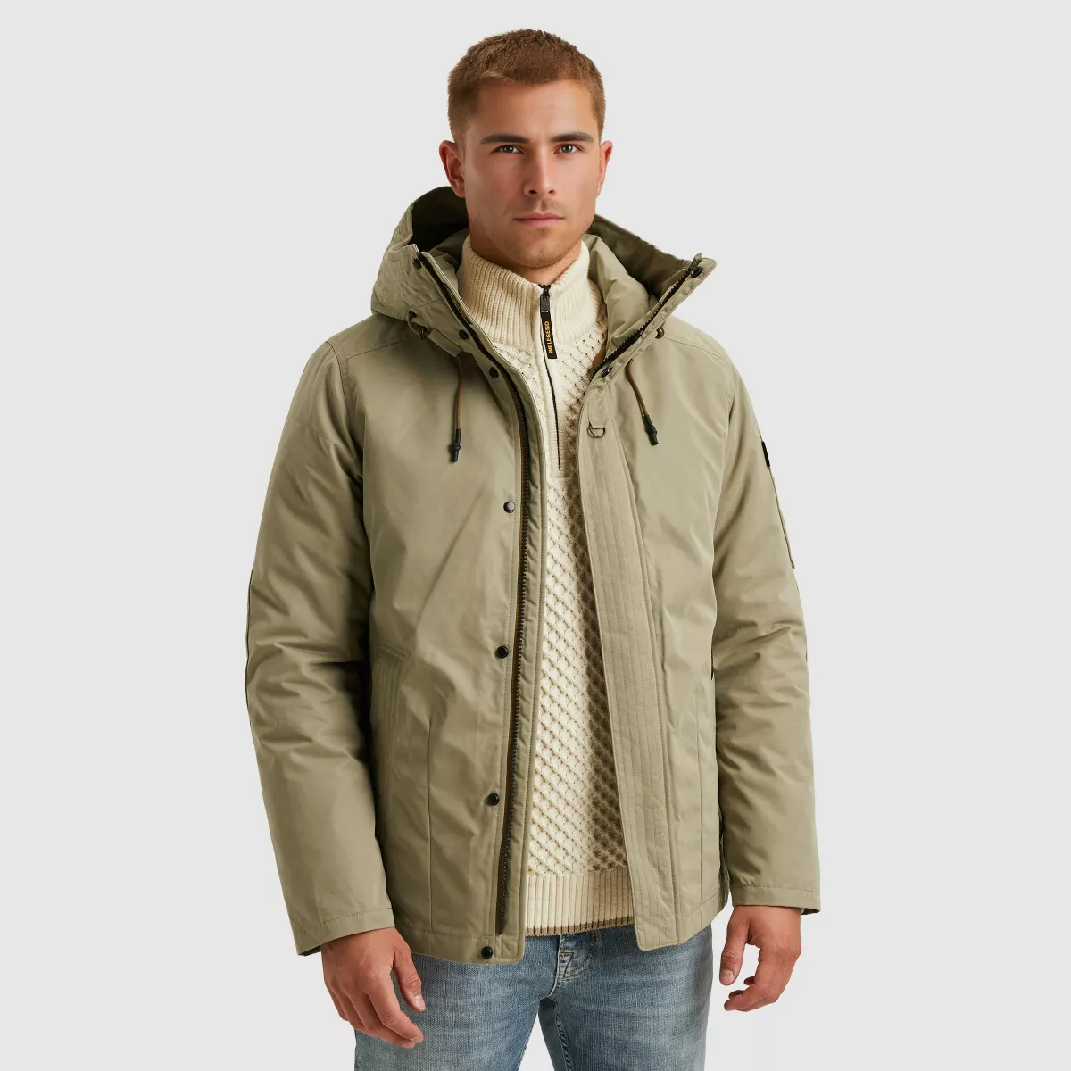 PME LEGEND-Semi long jacket ROCKLINER Soapy p-PJA2509125-8011 Seneca rock-BEIGE
