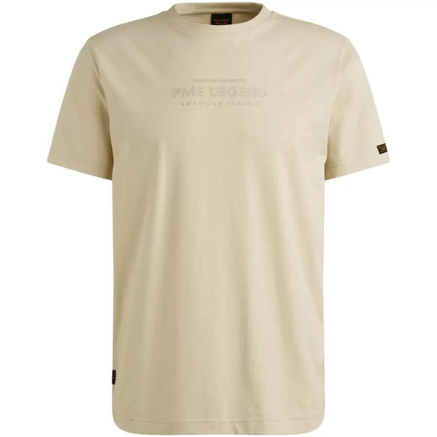 PME LEGEND-Short sleeve r-neck cotton elastan-PTSS2510584-7013 Bone white-BEIGE