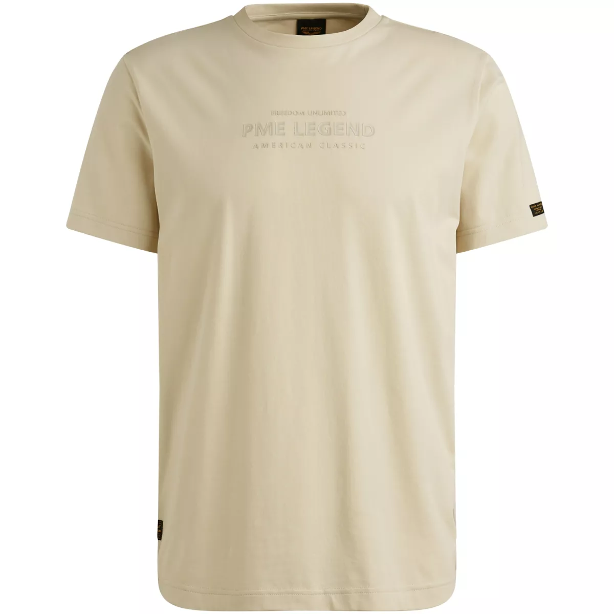 PME LEGEND-Short sleeve r-neck cotton elastan-PTSS2510584-7013 Bone white-BEIGE